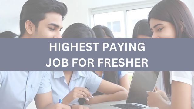 high paying jobs for freshers in india