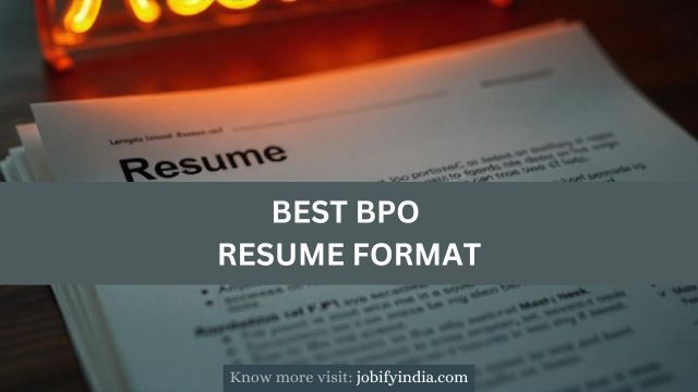 bpo resume format